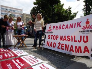 Ulična akcija – Informisanje javnosti o radu SOS telefona i postupanjima institucija u situaciji nasilja u porodici