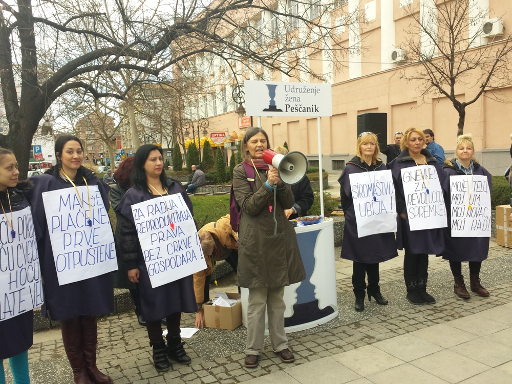 Udruzenje zena Pescanik - Osmomartovski protest u Kruševcu 2016.